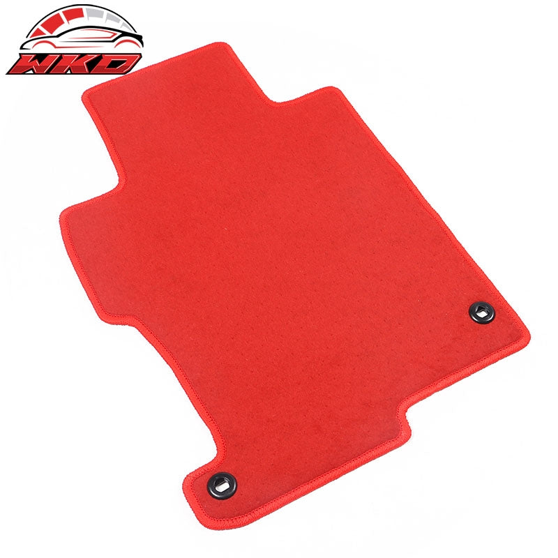 Fits 13-17 Honda Accord 4DR Floor Mats Liner Front Rear Nylon Red Carpets 4PCS