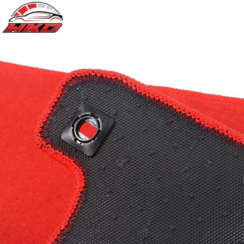 Fits 13-17 Honda Accord 4DR Floor Mats Liner Front Rear Nylon Red Carpets 4PCS