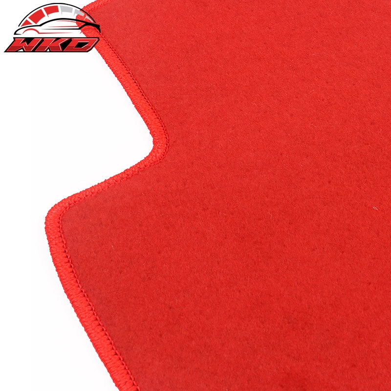 Fits 13-17 Honda Accord 4DR Floor Mats Liner Front Rear Nylon Red Carpets 4PCS