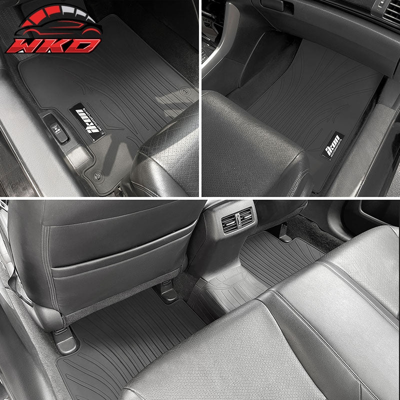 Fits 13-17 Honda Accord 4DR Latex Floor Mats Liner All Weather Carpets Gray 5PC