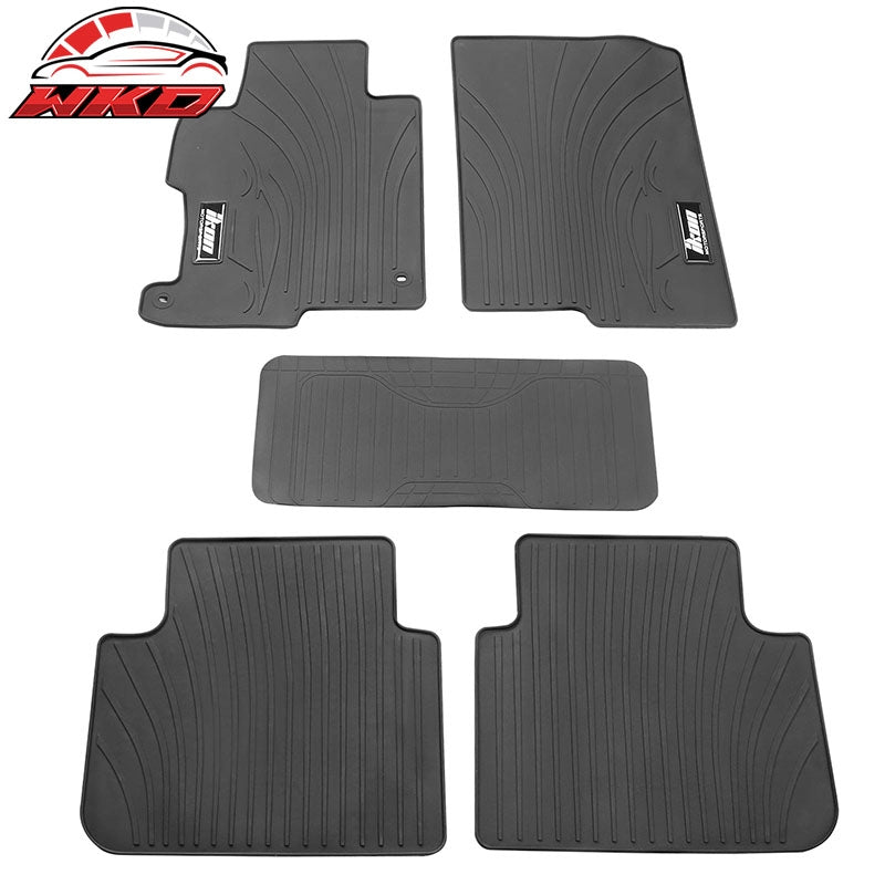 Fits 13-17 Honda Accord 4DR Latex Floor Mats Liner All Weather Carpets Gray 5PC