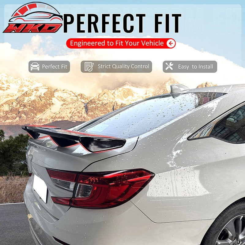Fits 18-22 Honda Accord 54" PRO Style Rear Trunk Spoiler Wing Matte Black ABS