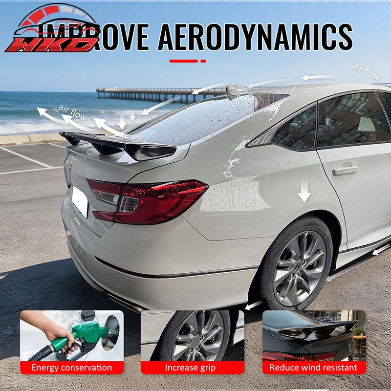 Fits 18-22 Honda Accord 54" PRO Style Rear Trunk Spoiler Wing Matte Black ABS