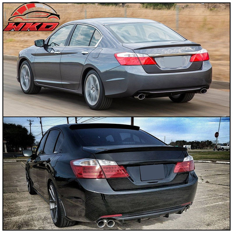 Fits 13-17 Honda Accord 9th Sedan OE Style Rear Trunk Spoiler Wing Unpainted ABS
