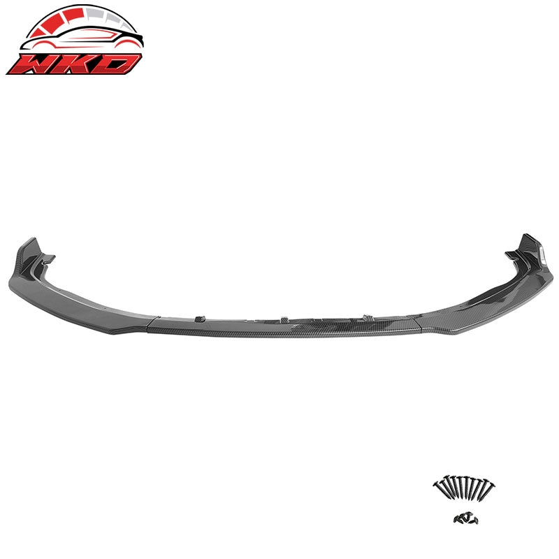 Fits 18-20 Honda Accord Carbon Fiber Print Front Bumper Lip Spoiler 3PC Kit PP