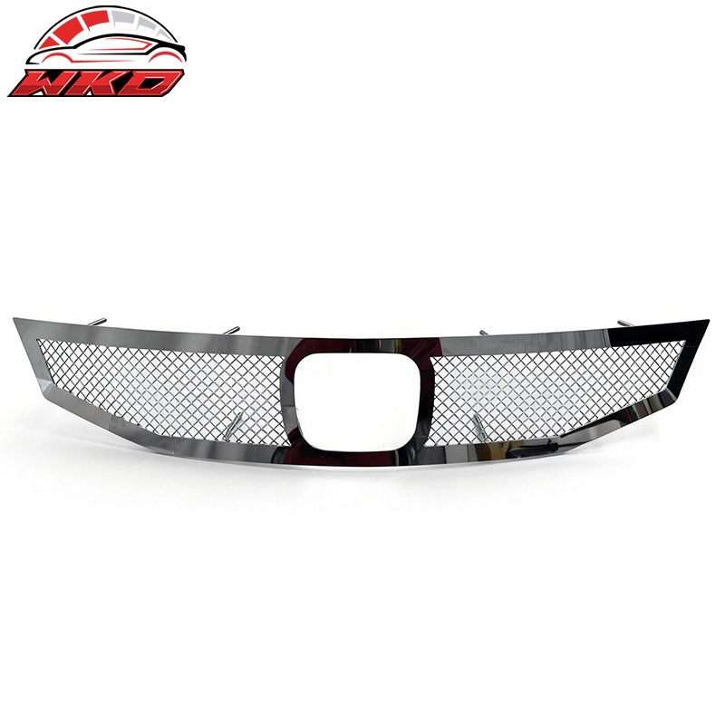 Wholesale 08-10 Honda Accord Chrome Mesh Front Bumper Hood Upper Grille Grill Trim - Wikond Auto