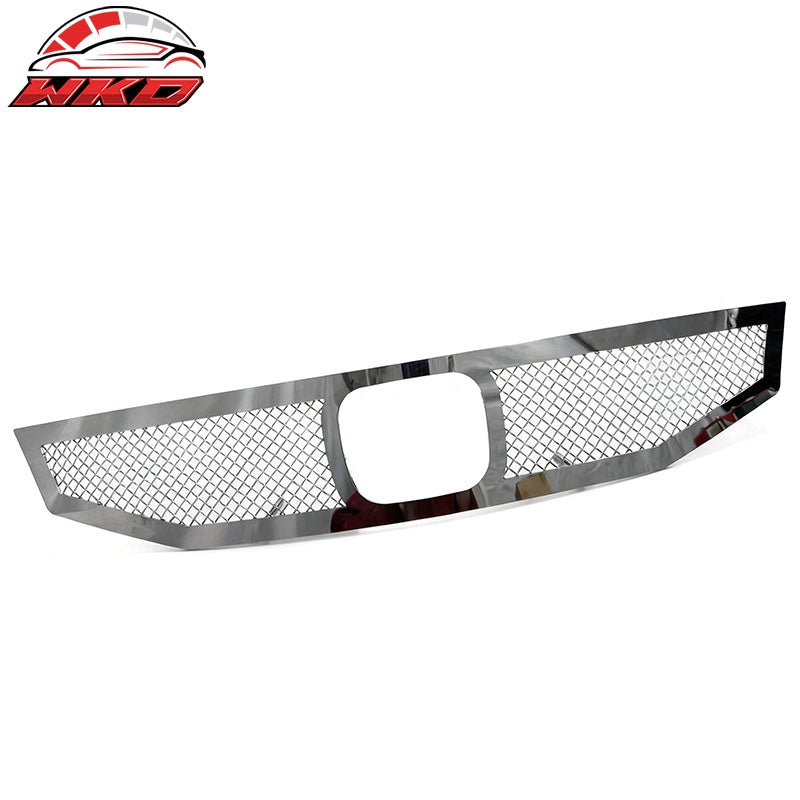 Wholesale 08-10 Honda Accord Chrome Mesh Front Bumper Hood Upper Grille Grill Trim - Wikond Auto