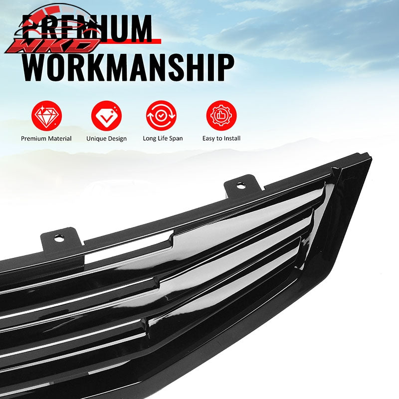 Fits 08-10 Honda Accord Coupe Mugen Style Front Upper Grille Gloss Black ABS