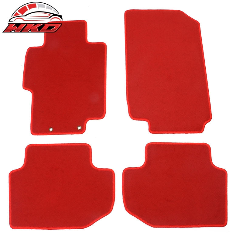 Wholesale 03-07 Honda Accord Car Floor Mats Liner Front & Rear Nylon Red Carpet 4PC