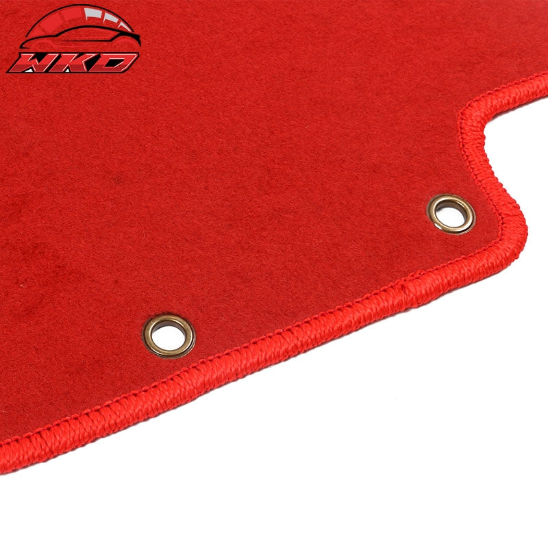 Fits 03-07 Honda Accord Car Floor Mats Liner Front & Rear Nylon Red Carpet 4PC