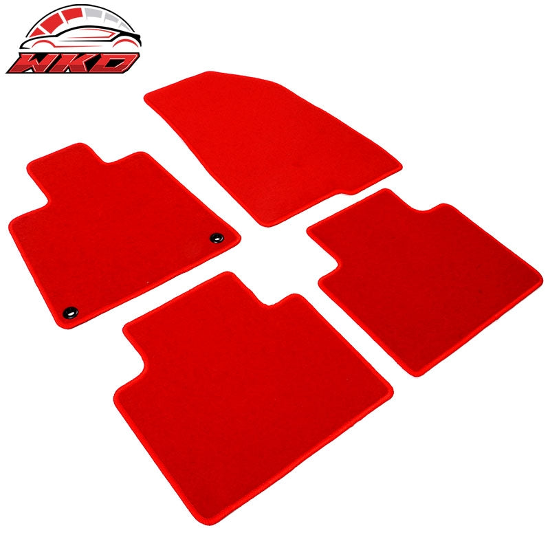 Fits 18-22 Honda Accord Car Floor Mats Liner Front Rear Nylon Red Carpets 4PC