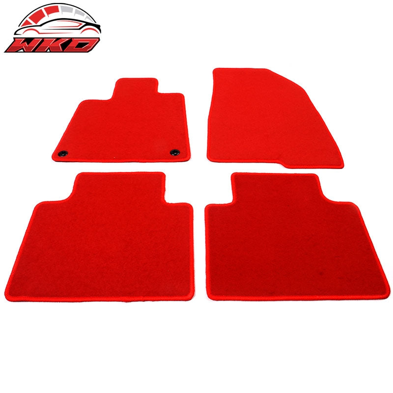 Fits 18-22 Honda Accord Car Floor Mats Liner Front Rear Nylon Red Carpets 4PC