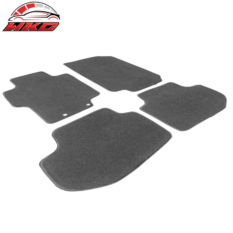 Fits 03-07 Honda Accord Floor Mats Carpet Front & Rear Gray 4PC - Nylon