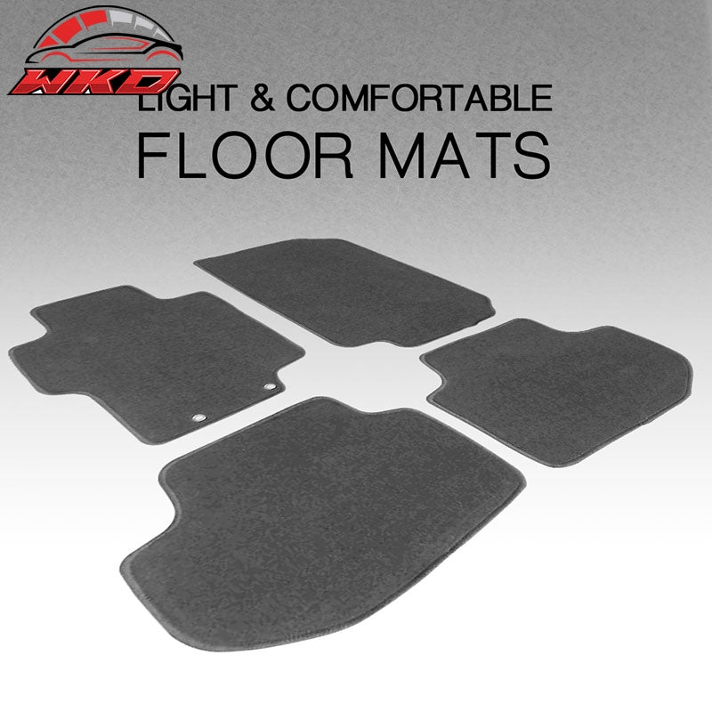 Fits 03-07 Honda Accord Floor Mats Carpet Front & Rear Gray 4PC - Nylon