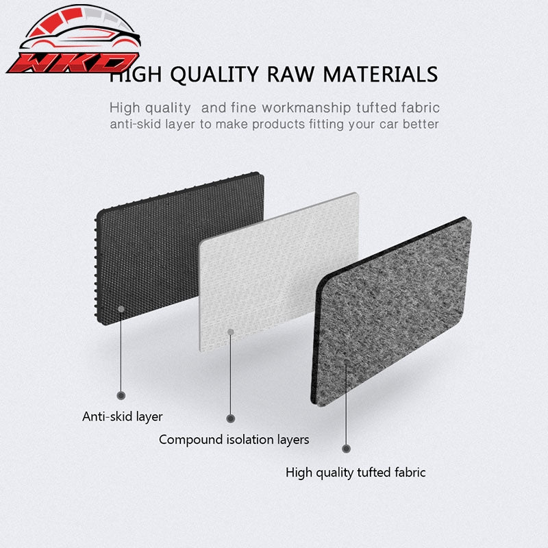 Fits 03-07 Honda Accord Floor Mats Carpet Front & Rear Gray 4PC - Nylon