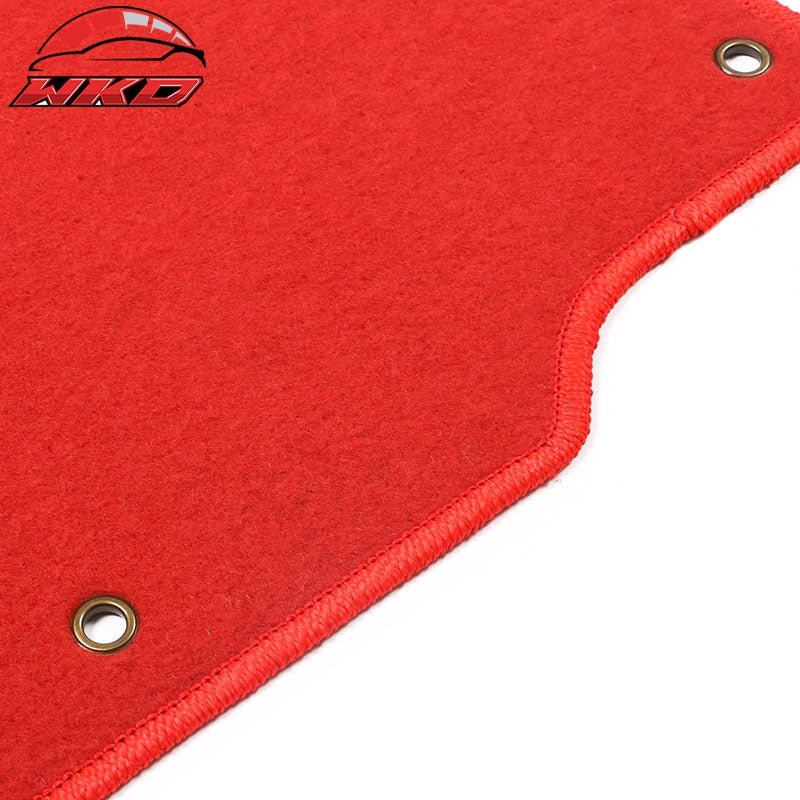 Fits 08-12 Honda Accord Floor Mats Nylon Red Non-Slip Auto Carpets 4PC Set