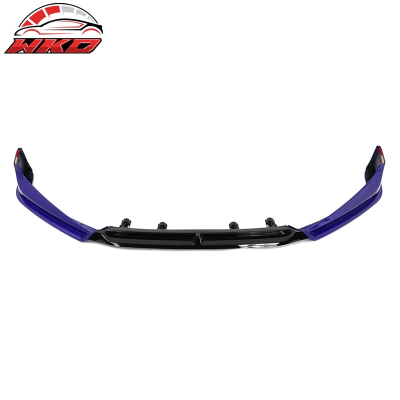 Fits 18-20 Honda Accord Front Bumper Lip Kit Gloss Black & Still Night Pearl 3PC
