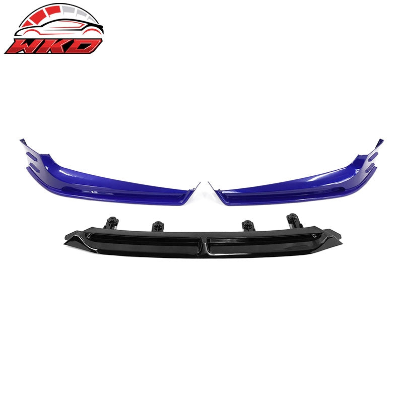 Fits 18-20 Honda Accord Front Bumper Lip Kit Gloss Black & Still Night Pearl 3PC