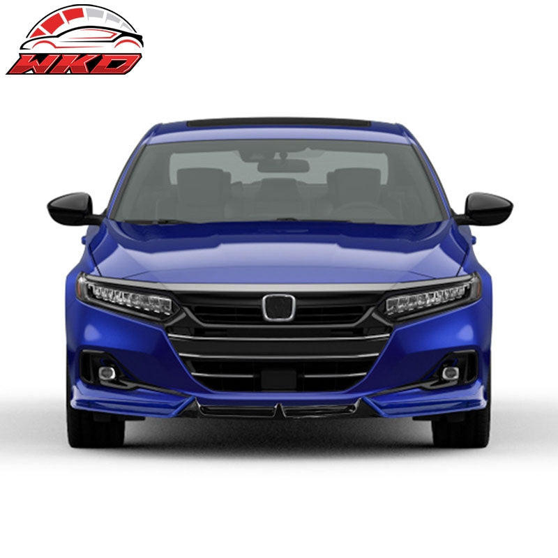 Fits 21-22 Honda Accord Front Bumper Lip Gloss Black & Still Night Pearl PP 3PC