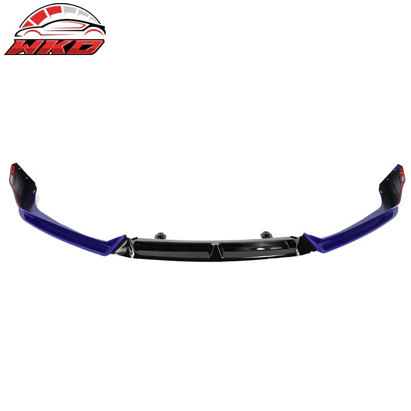 Fits 21-22 Honda Accord Front Bumper Lip Gloss Black & Still Night Pearl PP 3PC