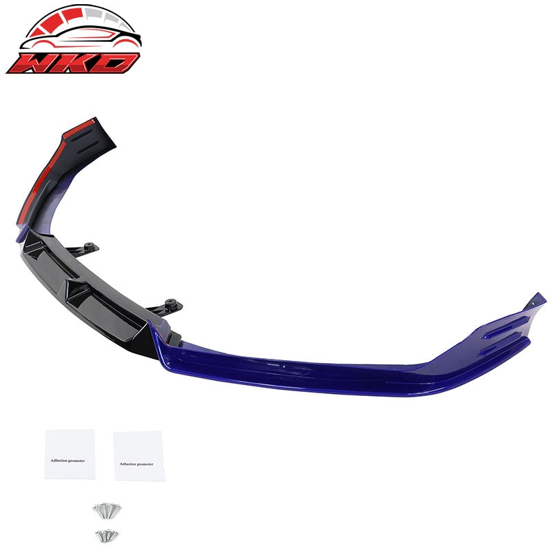 Fits 21-22 Honda Accord Front Bumper Lip Gloss Black & Still Night Pearl PP 3PC