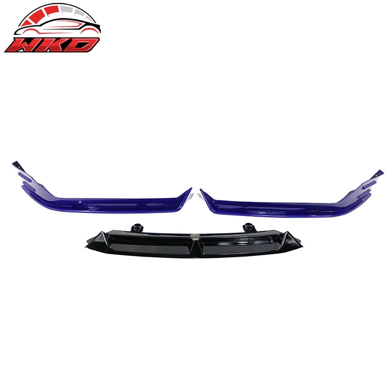 Fits 21-22 Honda Accord Front Bumper Lip Gloss Black & Still Night Pearl PP 3PC