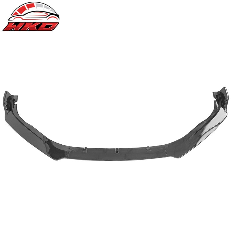 Fits 18-20 Honda Accord Gloss Black Front Bumper Lip Spoiler Splitter 3PC Kit PP