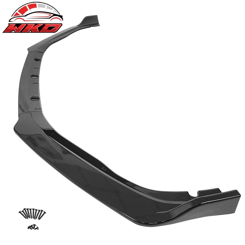 Fits 18-20 Honda Accord Gloss Black Front Bumper Lip Spoiler Splitter 3PC Kit PP