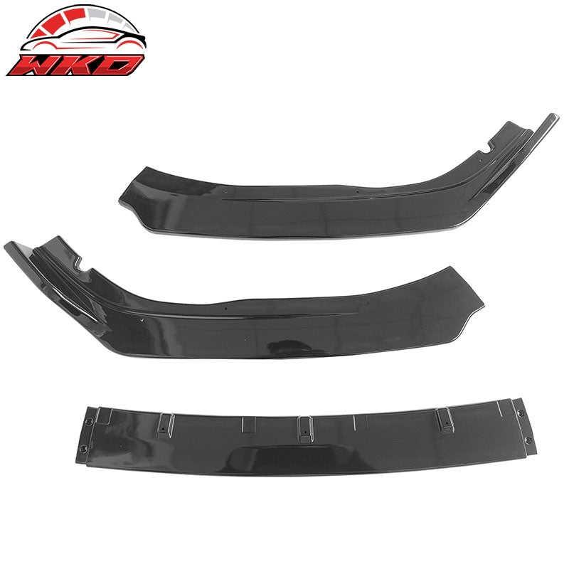Fits 18-20 Honda Accord Gloss Black Front Bumper Lip Spoiler Splitter 3PC Kit PP