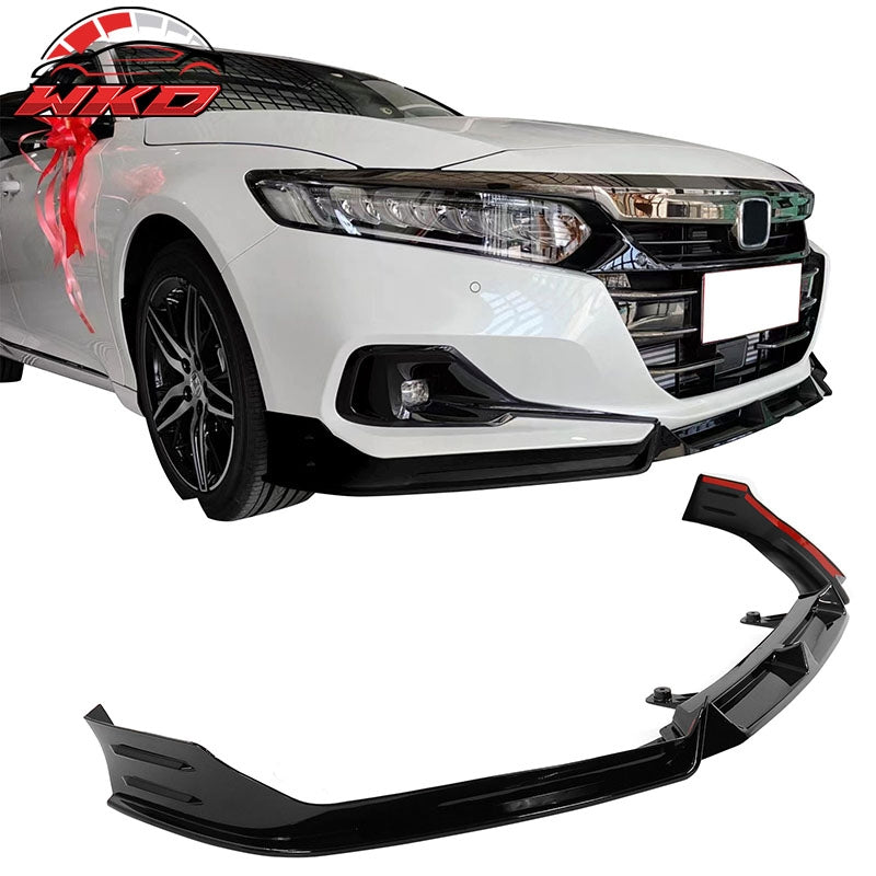 Wholesale 21-22 Honda Accord Gloss Black Front Bumper Lip Spoiler Splitter PP 3PC