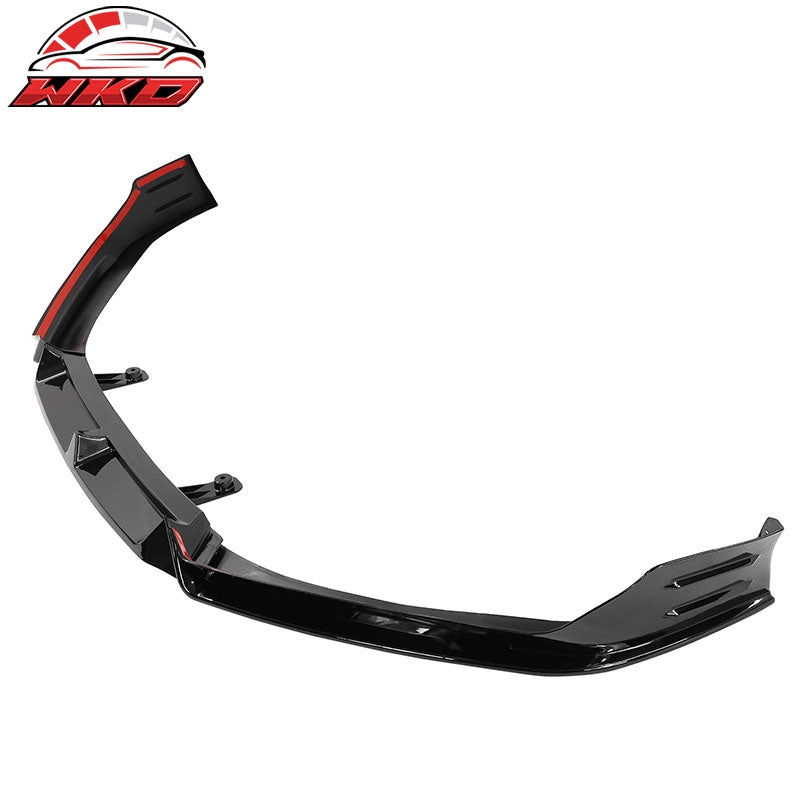For 21-22 Honda Accord Gloss Black Front Bumper Lip Spoiler Splitter PP 3PC