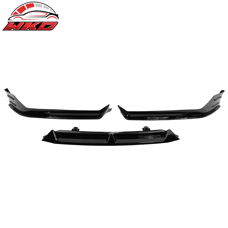 For 21-22 Honda Accord Gloss Black Front Bumper Lip Spoiler Splitter PP 3PC