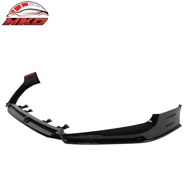 For 18-20 Honda Accord Gloss Black Front Bumper Lip Spoiler V5 Style PP 3PC