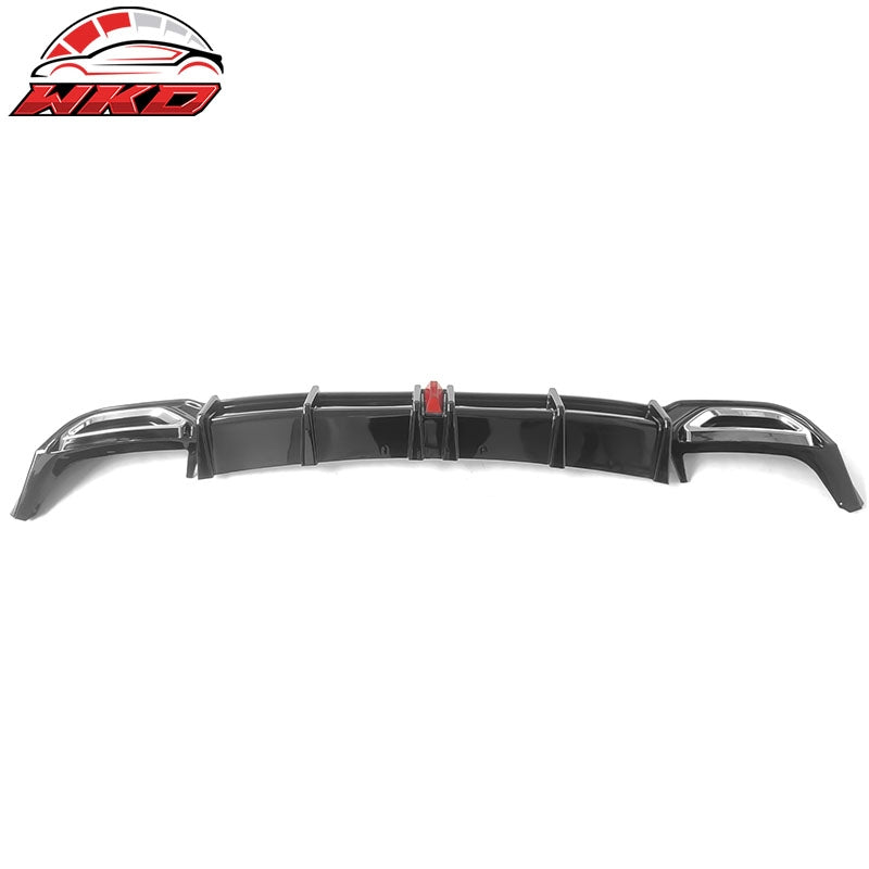 Fits 18-22 Honda Accord Hybrid LED Rear Bumper Lip Diffuser Spoiler Gloss Black