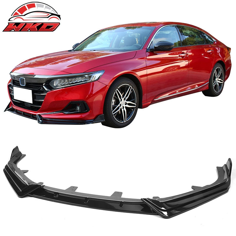 Wholesale  21-22 Honda Accord IKON V1 Style 3PC Front Bumper Lip Spoiler PP Gloss Black