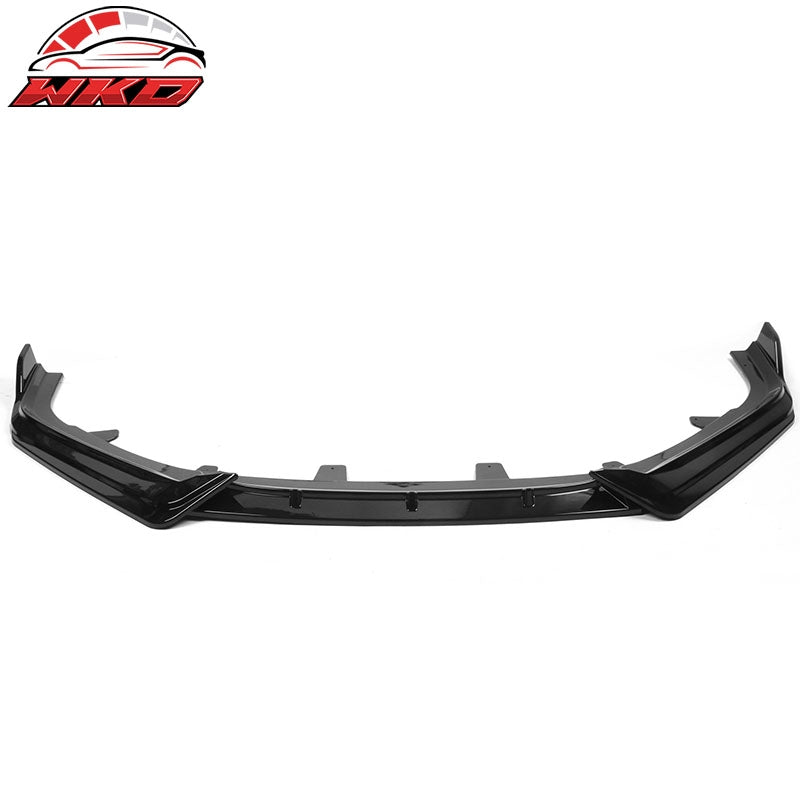 Fit 21-22 Honda Accord IKON V1 Style 3PC Front Bumper Lip Spoiler PP Gloss Black