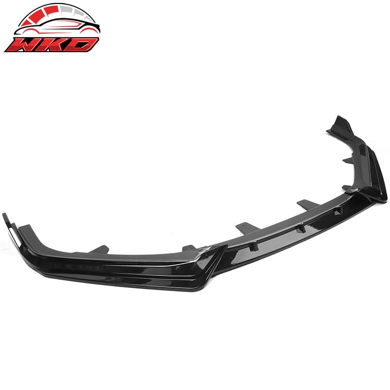 Fit 21-22 Honda Accord IKON V1 Style 3PC Front Bumper Lip Spoiler PP Gloss Black