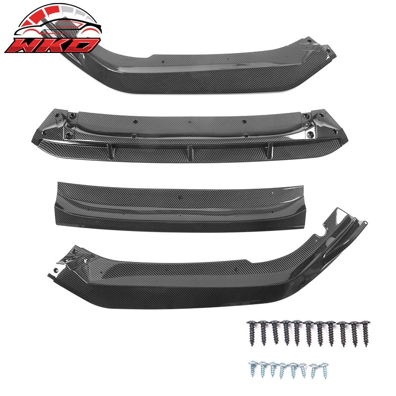 Fits 21-22 Honda Accord IKON V2 Carbon Fiber Print Front Bumper Lip Spoiler 4PCS