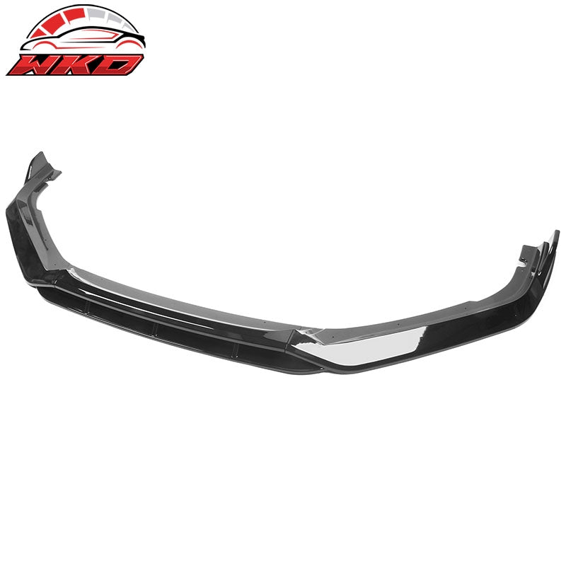 Fits 21-22 Honda Accord IKON V2 Gloss Black Front Bumper Lip Spoiler Kit PP 4PC