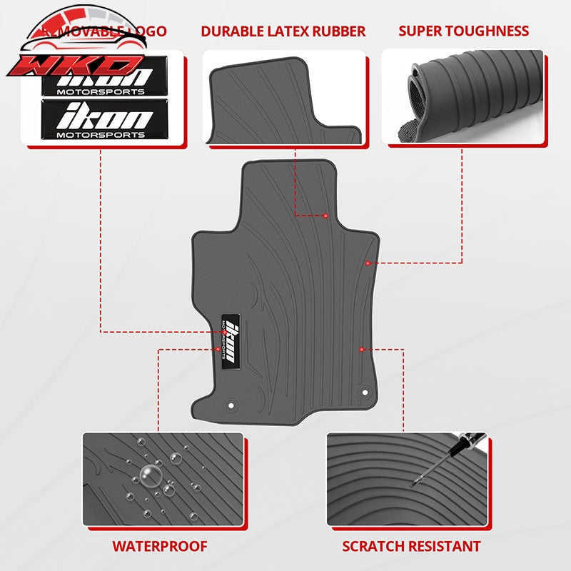 Fits 08-12 Honda Accord Latex Car Floor Mats Liner All Weather Gray Carpets 5PC