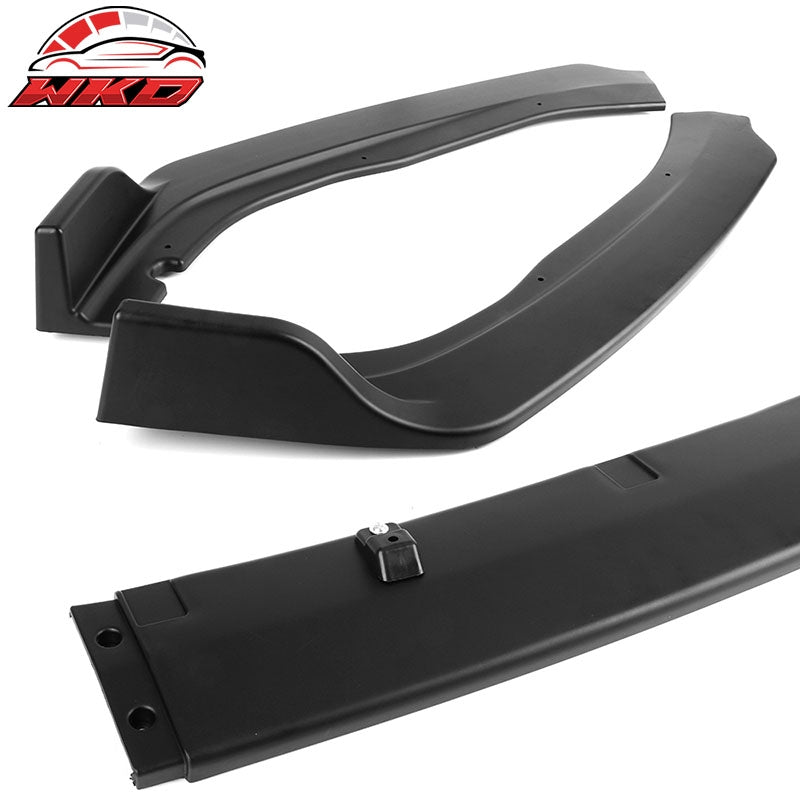 Fits 18-20 Honda Accord OE Style Front Bumper Lip Spoiler Kit 3PC Unpainted PP