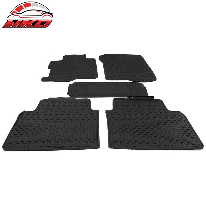 Fits 08-12 Honda Accord Sedan Latex All Weather Floor Mat Carpet Black 5PC Set