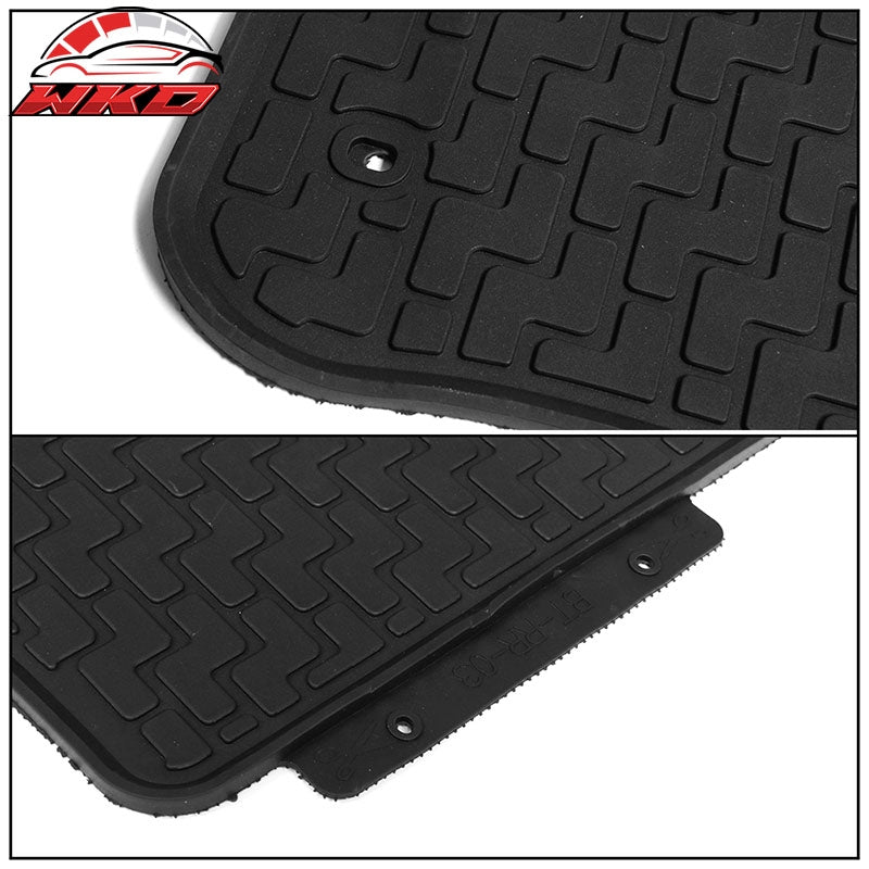 Fits 08-12 Honda Accord Sedan Latex All Weather Floor Mat Carpet Black 5PC Set