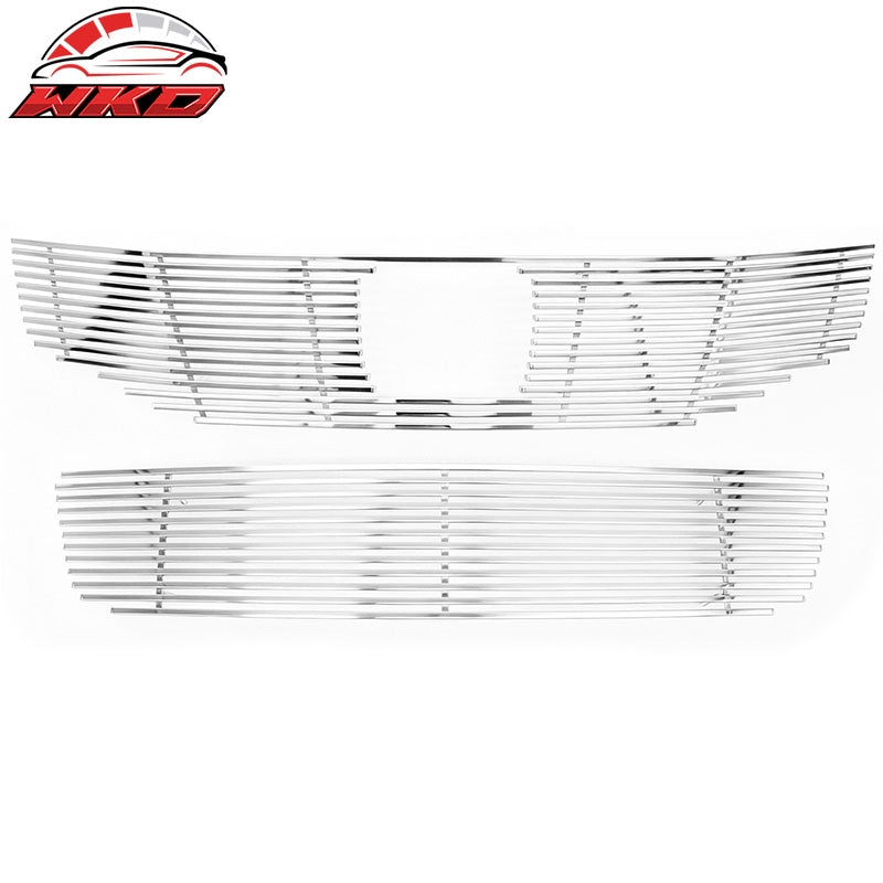 Fits 2011-2012 Honda Accord Sedan Billet Style Front Upper + Lower Grille Insert