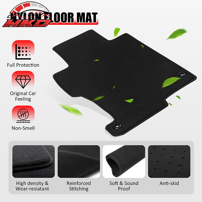 Fits 13-17 Honda Accord Sedan Floor Mats Nylon Black Non-Slip Auto Carpets 4PCS