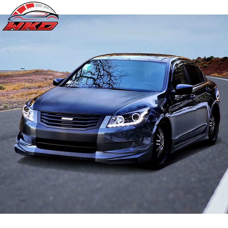 Fits 08-10 Honda Accord Sedan Mugen Style Front Bumper Lip Spoiler Splitter PU