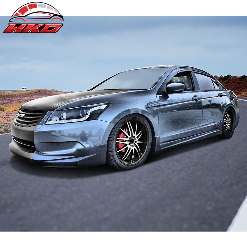 Fits 08-10 Honda Accord Sedan Mugen Style Front Bumper Lip Spoiler Splitter PU