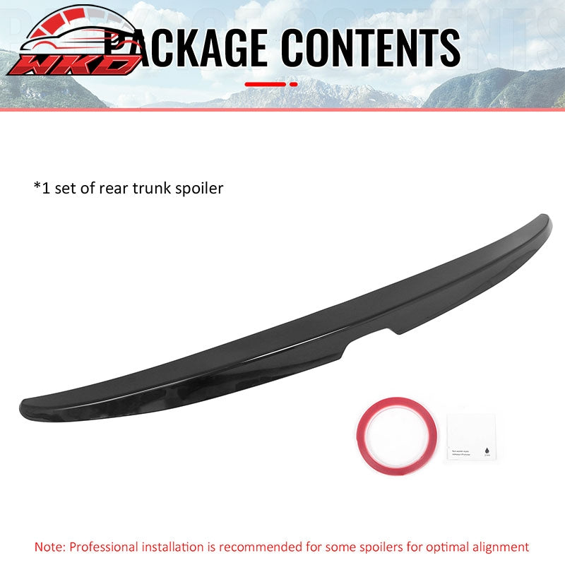 Fits 08-12 Honda Accord Sedan OE Style Trunk Spoiler Gloss Black Rear Wing ABS
