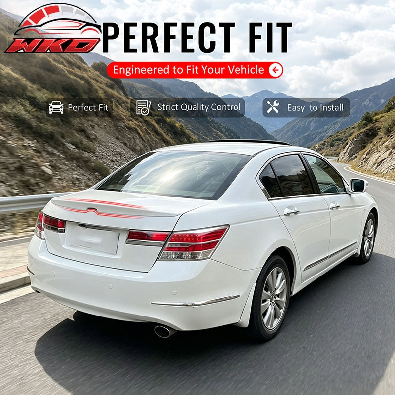 Fits 08-12 Honda Accord Sedan OE Style Trunk Spoiler Matte Black Rear Wing ABS