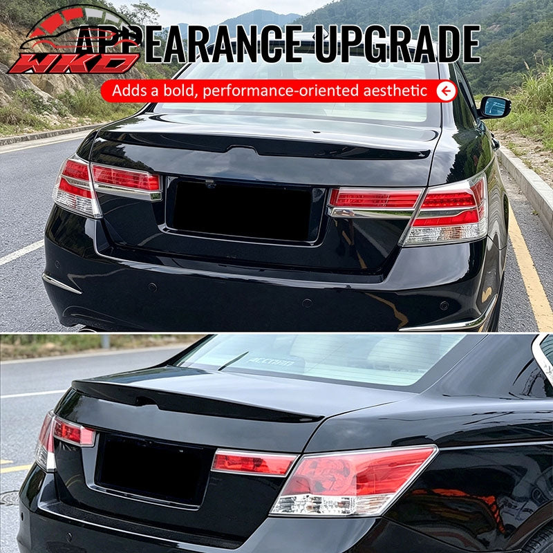 Fits 08-12 Honda Accord Sedan OE Style Trunk Spoiler Matte Black Rear Wing ABS